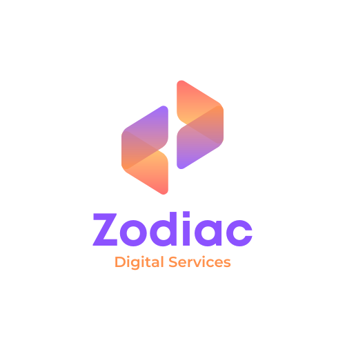 Purple Orange Modern Minimalist Digital Technology Services Logo